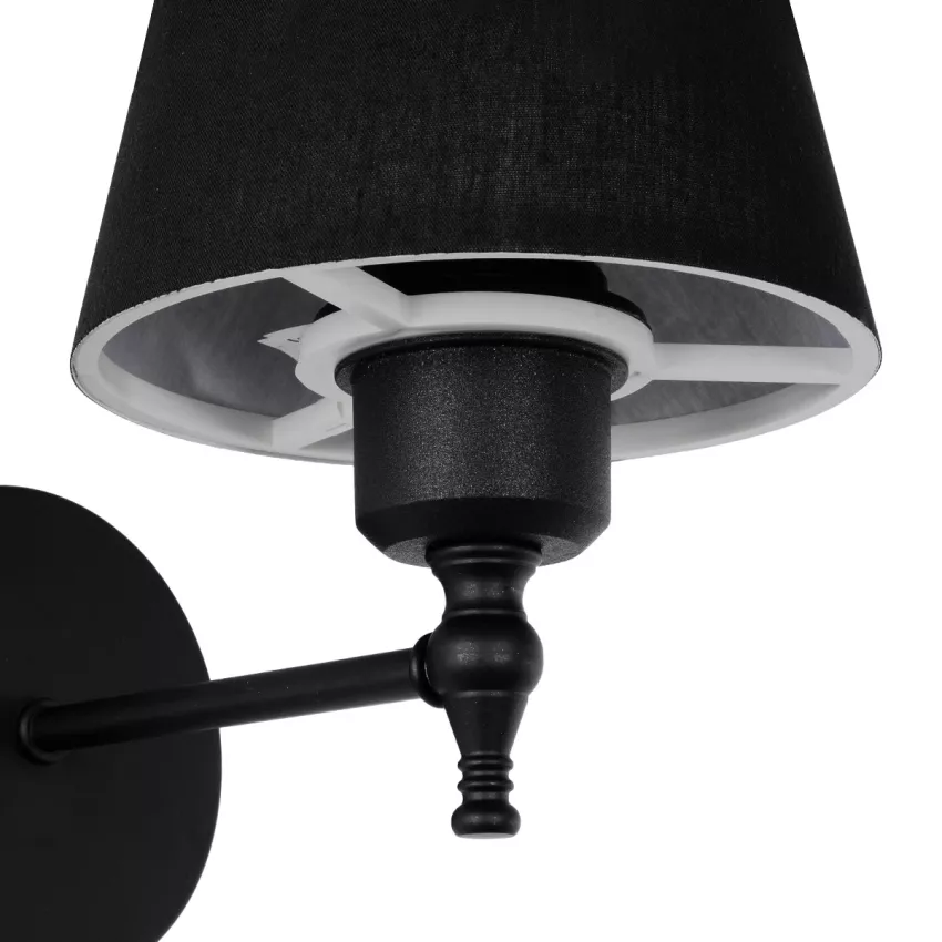 GLOBOSTAR® ELEGANTE  Μοντέρνο Φωτιστικό Τοίχου - Απλίκα με Ντουί 1 x E27 AC 220-240V IP20 - Μαύρο - Μ14 x Π22 x Υ24cm