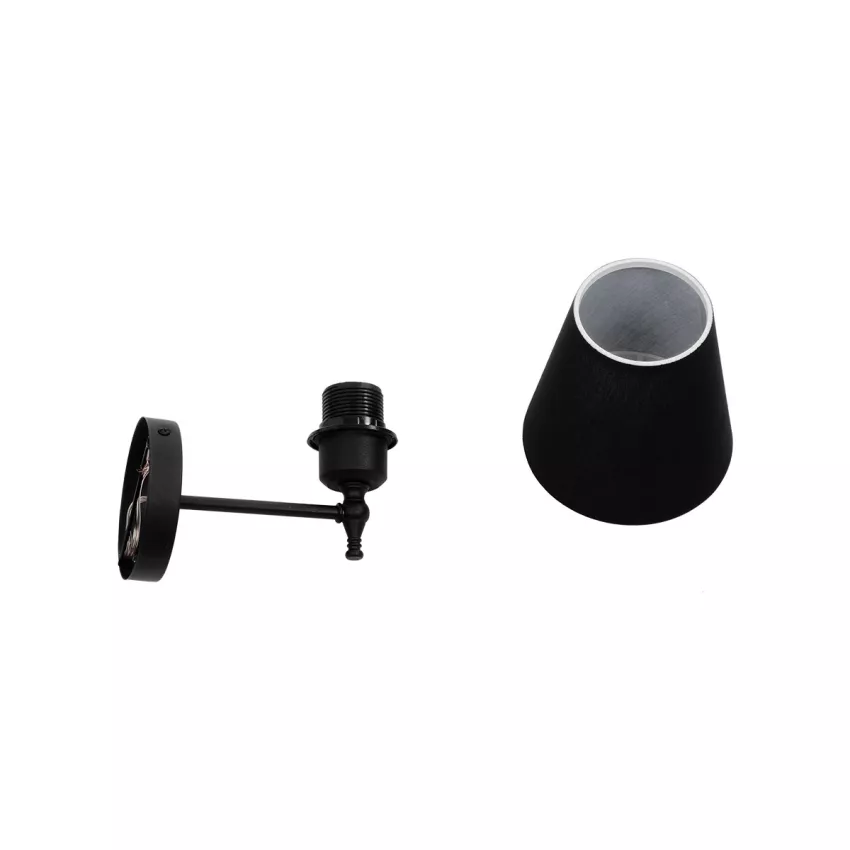 GLOBOSTAR® ELEGANTE  Μοντέρνο Φωτιστικό Τοίχου - Απλίκα με Ντουί 1 x E27 AC 220-240V IP20 - Μαύρο - Μ14 x Π22 x Υ24cm