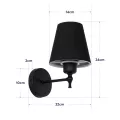 GLOBOSTAR® ELEGANTE  Μοντέρνο Φωτιστικό Τοίχου - Απλίκα με Ντουί 1 x E27 AC 220-240V IP20 - Μαύρο - Μ14 x Π22 x Υ24cm