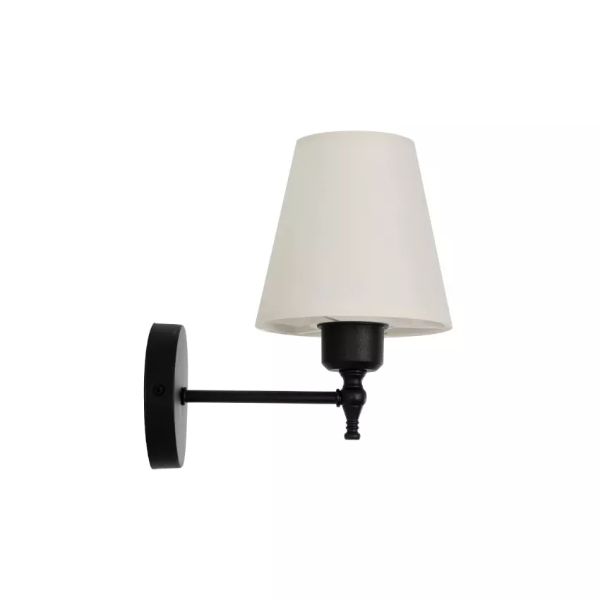 GLOBOSTAR® ELEGANTE  Μοντέρνο Φωτιστικό Τοίχου - Απλίκα με Ντουί 1 x E27 AC 220-240V IP20 - Μαύρο & Μπεζ - Μ14 x Π22 x Υ24cm