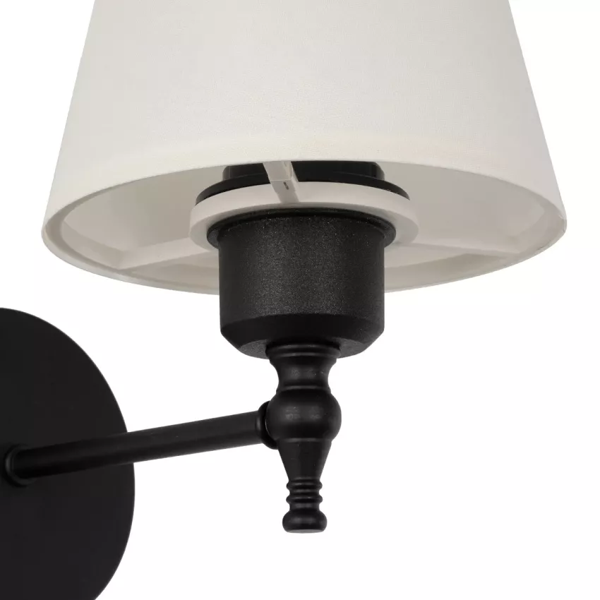 GLOBOSTAR® ELEGANTE  Μοντέρνο Φωτιστικό Τοίχου - Απλίκα με Ντουί 1 x E27 AC 220-240V IP20 - Μαύρο & Μπεζ - Μ14 x Π22 x Υ24cm