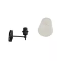 GLOBOSTAR® ELEGANTE  Μοντέρνο Φωτιστικό Τοίχου - Απλίκα με Ντουί 1 x E27 AC 220-240V IP20 - Μαύρο & Μπεζ - Μ14 x Π22 x Υ24cm