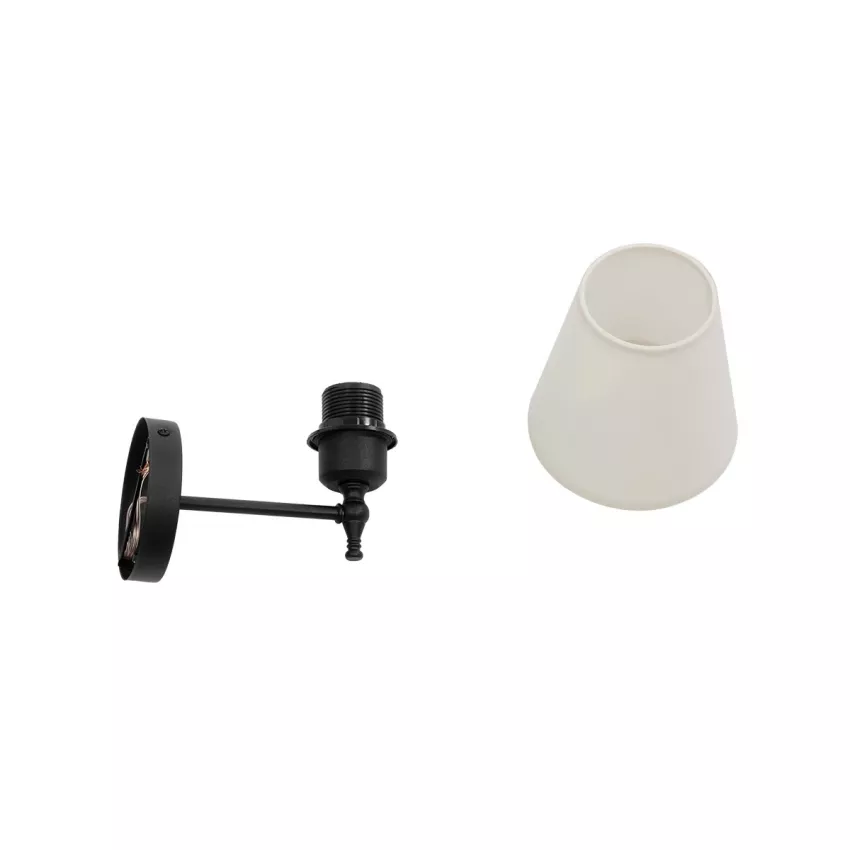 GLOBOSTAR® ELEGANTE  Μοντέρνο Φωτιστικό Τοίχου - Απλίκα με Ντουί 1 x E27 AC 220-240V IP20 - Μαύρο & Μπεζ - Μ14 x Π22 x Υ24cm