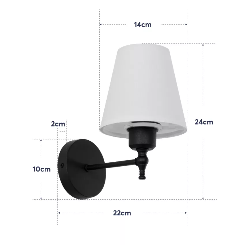 GLOBOSTAR® ELEGANTE  Μοντέρνο Φωτιστικό Τοίχου - Απλίκα με Ντουί 1 x E27 AC 220-240V IP20 - Μαύρο & Μπεζ - Μ14 x Π22 x Υ24cm