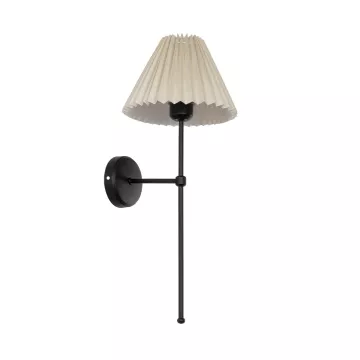 LING  Μοντέρνο Φωτιστικό Τοίχου Απλίκα Μονόφωτο 1 x E27 AC 220-240V IP20 Μπεζ & Μαύρο - Μ22 x Π22 x Υ50cm