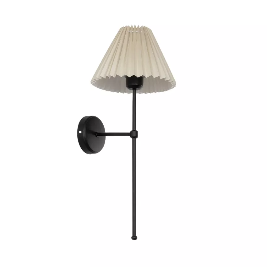 LING  Μοντέρνο Φωτιστικό Τοίχου Απλίκα Μονόφωτο 1 x E27 AC 220-240V IP20 Μπεζ & Μαύρο - Μ22 x Π22 x Υ50cm