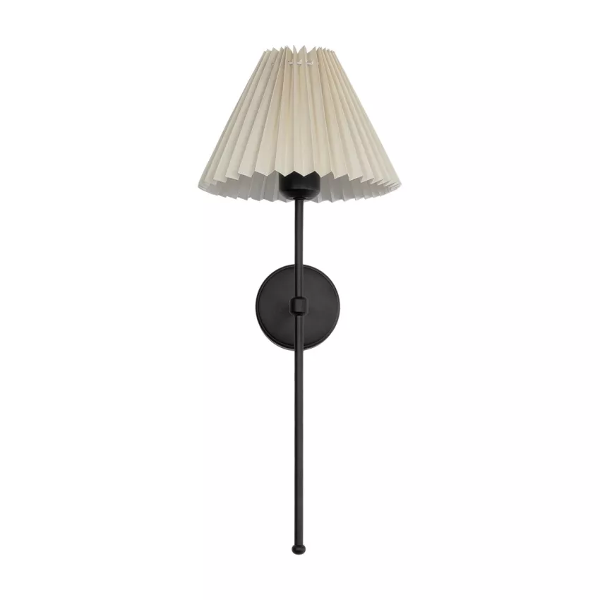 LING  Μοντέρνο Φωτιστικό Τοίχου Απλίκα Μονόφωτο 1 x E27 AC 220-240V IP20 Μπεζ & Μαύρο - Μ22 x Π22 x Υ50cm