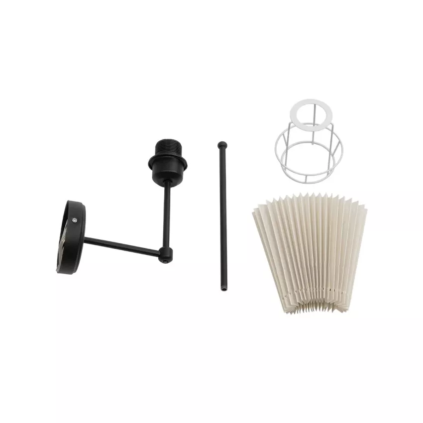 LING  Μοντέρνο Φωτιστικό Τοίχου Απλίκα Μονόφωτο 1 x E27 AC 220-240V IP20 Μπεζ & Μαύρο - Μ22 x Π22 x Υ50cm