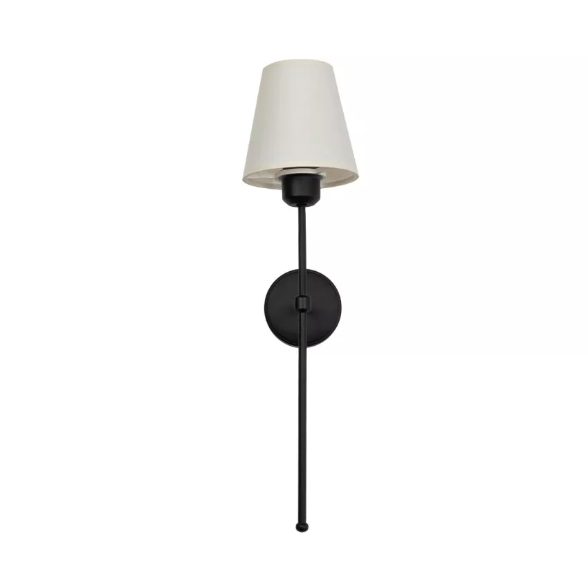 GLOBOSTAR® LING  Μοντέρνο Φωτιστικό Τοίχου - Απλίκα με Ντουί 1 x E27 AC 220-240V IP20 - Μαύρο & Μπεζ - Μ14 x Π21 x Υ54cm