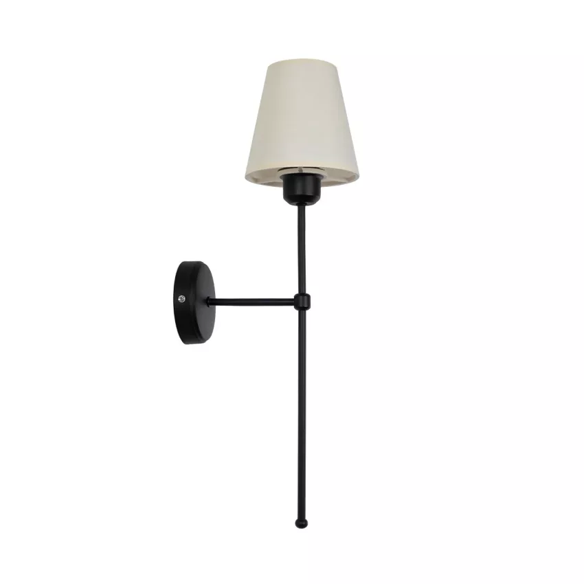 GLOBOSTAR® LING  Μοντέρνο Φωτιστικό Τοίχου - Απλίκα με Ντουί 1 x E27 AC 220-240V IP20 - Μαύρο & Μπεζ - Μ14 x Π21 x Υ54cm