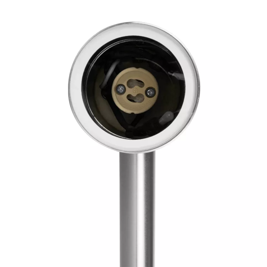 GLOBOSTAR® GARDEON  Φωτιστικό Σποτ για Φυτά - Δέντρα με Βάση Κήπου / Καρφωτό για Λάμπα MR16 με Ντουί GU10 AC 220-240V Αδιάβροχο IP67 - Νίκελ Χρώμιο - Μ6 x Π6 x Υ43.5cm