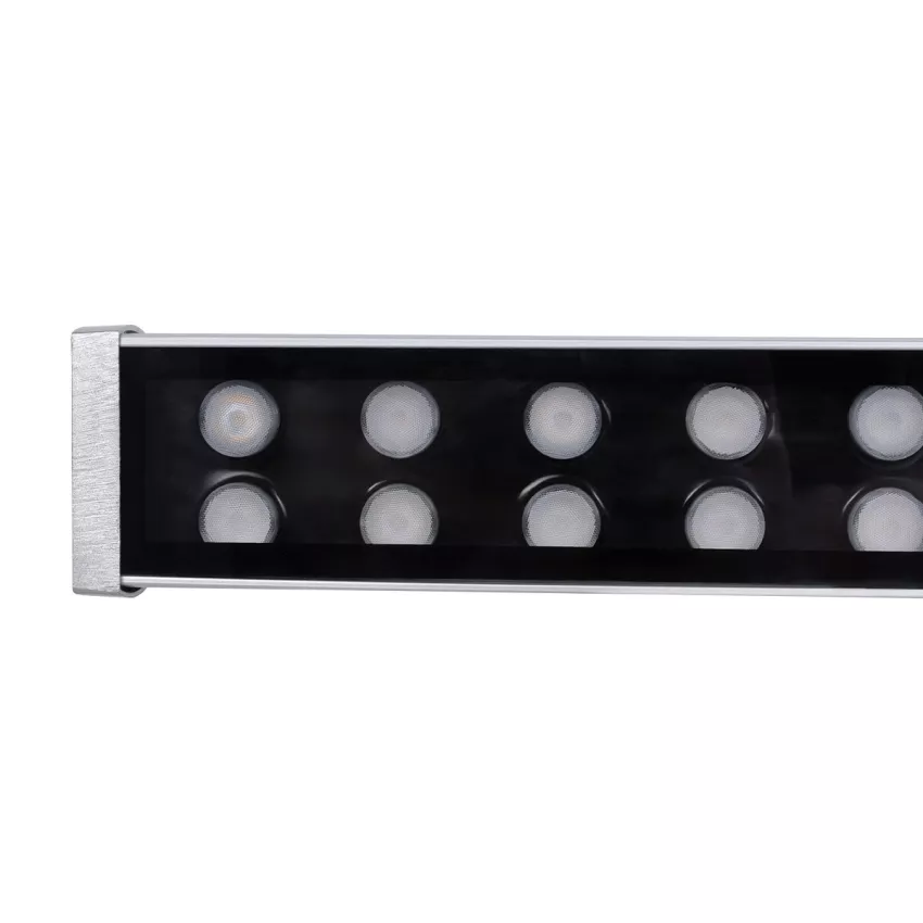 GLOBOSTAR® WASHERMOZA  Μπάρα Φωτισμού Wall Washer LED 48W 5200lm 10-30° DC 24V Αδιάβροχο IP66 Θερμό Λευκό 2700K Dimmable - Bridgelux SMD Chip - Γκρι Ανθρακί - Μ100 x Π6.5 x Υ6.6cm