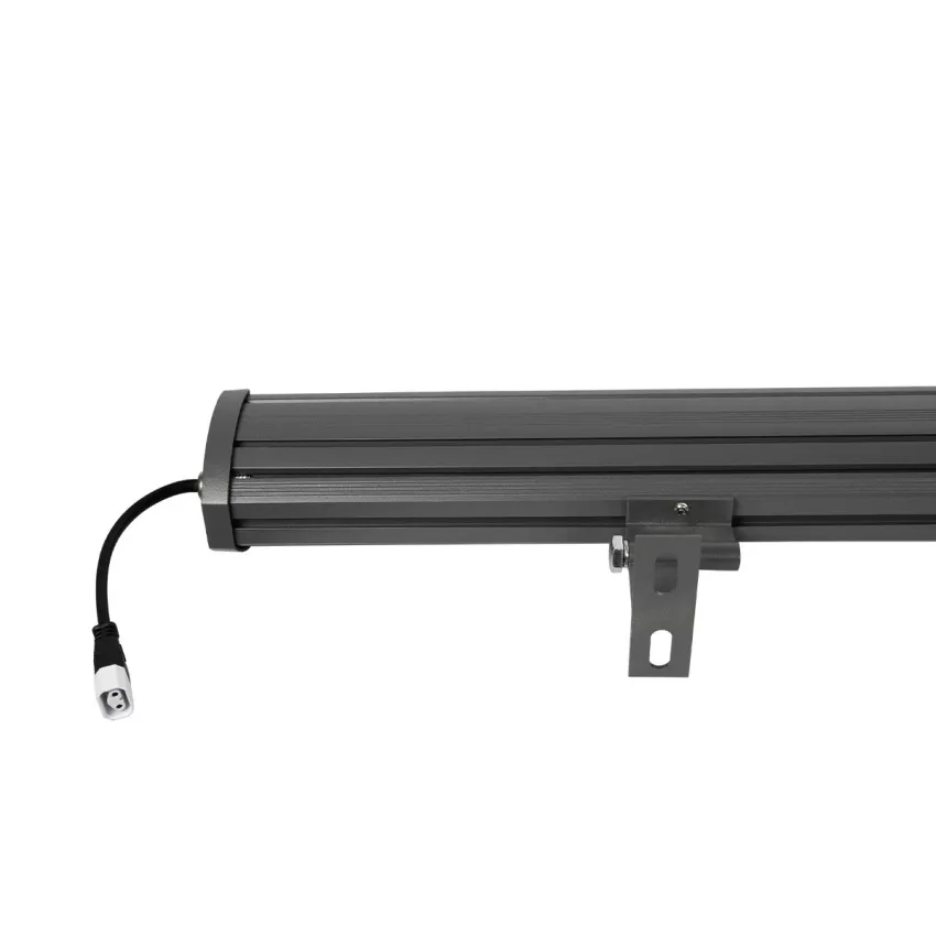 GLOBOSTAR® WASHERMOZA  Μπάρα Φωτισμού Wall Washer LED 72W 6120lm 10-30° DC 24V Αδιάβροχο IP66 Μπλε Dimmable - Bridgelux SMD Chip - Γκρι Ανθρακί - Μ100 x Π7.4 x Υ7cm