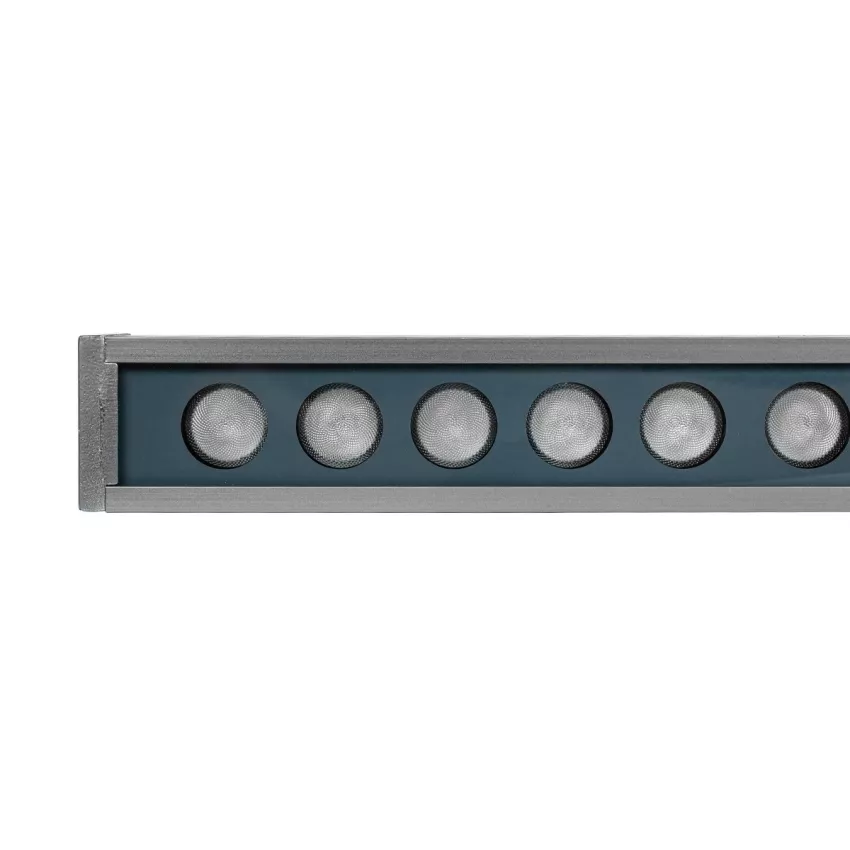 GLOBOSTAR® WASHER-MOZA  Μπάρα Φωτισμού Wall Washer LED 72W 7200lm 10-30° DC 24V Αδιάβροχο IP66 RGB Dimmable - Γκρι Ανθρακί - Μ100 x Π7.4 x Υ7cm