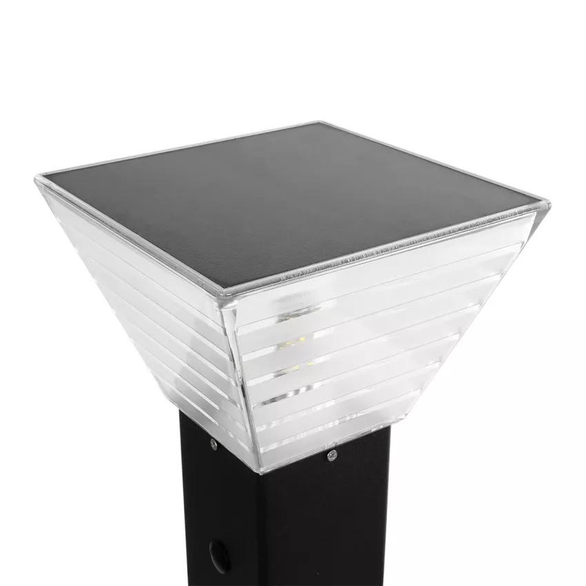 GLOBOSTAR® VEGGIE  Φωτιστικό Κολωνάκι Κήπου με Ντουί 1 x E27 60° AC 220-240V Αδιάβροχο IP65 - Μαύρο - Μ20 x Π20 x Υ60cm