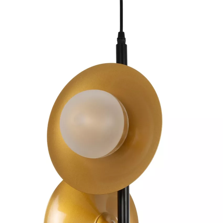 GLOBOSTAR® JOLIET  Μοντέρνο Κρεμαστό Φωτιστικό Οροφής με Ντουί 3 x G9 AC 220-240V IP20 - Μαύρο & Χρυσό - Μ27 x Π27 x Y62cm
