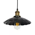GLOBOSTAR® MARGI  Vintage Κρεμαστό Φωτιστικό Οροφής με Ντουί 1 x E27 AC 220-240V IP20 - Μαύρο & Χρυσό - Μ26 x Π26 x Υ14cm