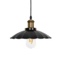 GLOBOSTAR® MARGI  Vintage Κρεμαστό Φωτιστικό Οροφής με Ντουί 1 x E27 AC 220-240V IP20 - Μαύρο & Χρυσό - Μ26 x Π26 x Υ14cm