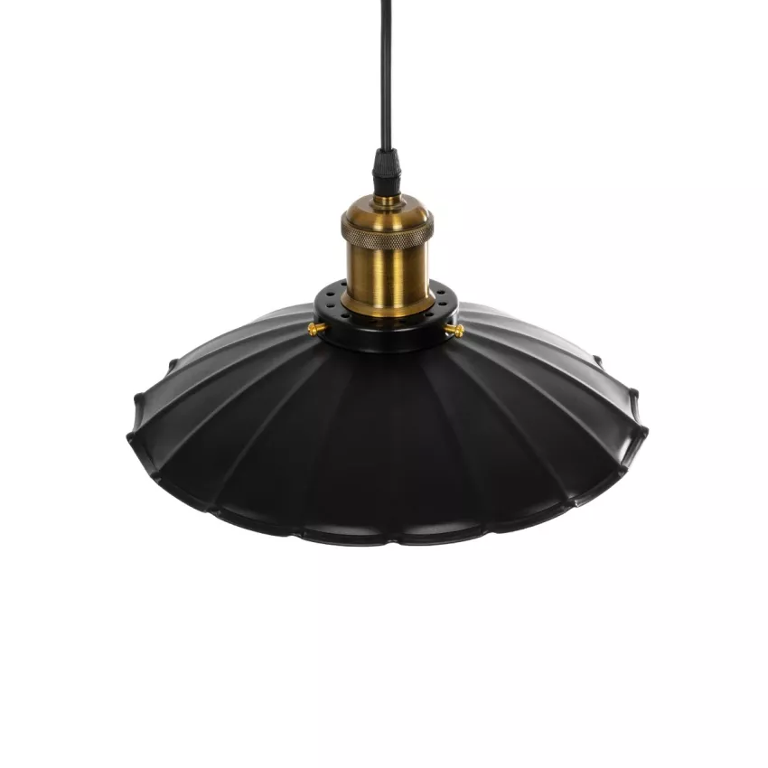 GLOBOSTAR® MARGI  Vintage Κρεμαστό Φωτιστικό Οροφής με Ντουί 1 x E27 AC 220-240V IP20 - Μαύρο & Χρυσό - Μ26 x Π26 x Υ14cm