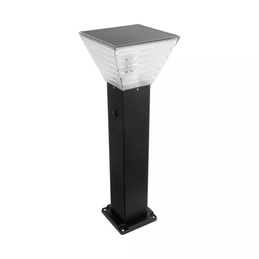 GLOBOSTAR® VEGGIE  Φωτιστικό Κολωνάκι Κήπου με Ντουί 1 x E27 60° AC 220-240V Αδιάβροχο IP65 - Μαύρο - Μ20 x Π20 x Υ60cm
