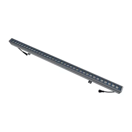 GLOBOSTAR® WASHER-MOZA  Μπάρα Φωτισμού Wall Washer LED 72W 7200lm 10-30° DC 24V Αδιάβροχο IP66 RGB Dimmable - Γκρι Ανθρακί - Μ100 x Π7.4 x Υ7cm