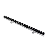 GLOBOSTAR® WASHERMOZA  Μπάρα Φωτισμού Wall Washer LED 48W 4080lm 10-30° DC 24V Αδιάβροχο IP66 Πολύχρωμο RGB Dimmable - Bridgelux SMD Chip - Γκρι Ανθρακί - Μ100 x Π8.5 x Υ4cm