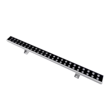 GLOBOSTAR® WASHERMOZA  Μπάρα Φωτισμού Wall Washer LED 48W 4080lm 10-30° DC 24V Αδιάβροχο IP66 Πολύχρωμο RGB Dimmable - Bridgelux SMD Chip - Γκρι Ανθρακί - Μ100 x Π8.5 x Υ4cm
