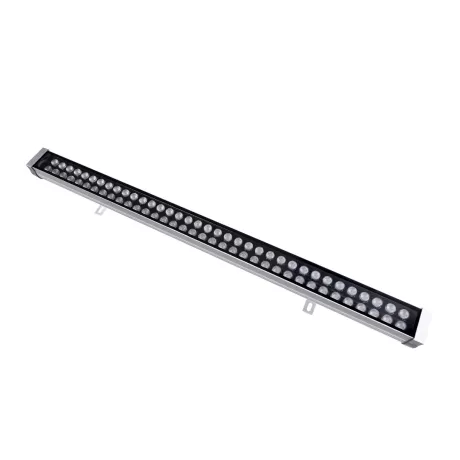 GLOBOSTAR® WASHERMOZA  Μπάρα Φωτισμού Wall Washer LED 72W 7920lm 10-30° DC 24V Αδιάβροχο IP66 Θερμό Λευκό 2700K Dimmable - Bridgelux SMD Chip - Γκρι Ανθρακί - Μ100 x Π7.4 x Υ7cm