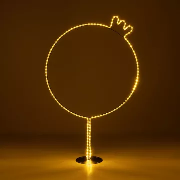 GLOBOSTAR®  Χριστουγεννιάτικο Διακοσμητικό Φωτιστικό LED 27.3W 1092lm 360° AC 220-240V Αδιάβροχο IP65 Θερμό Λευκό 2700K  - Μαύρο & Διάφανο - Μ88 x Π25 x Υ136cm