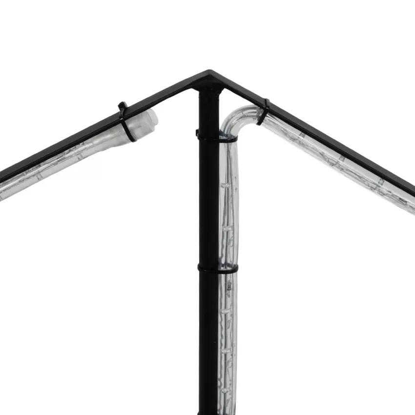 GLOBOSTAR®  Χριστουγεννιάτικο Διακοσμητικό Φωτιστικό LED 15,6W 624lm 360° AC 220-240V Αδιάβροχο IP65 Θερμό Λευκό 2700K   - Μαύρο & Διάφανο - M97 x Π25 x Υ107cm