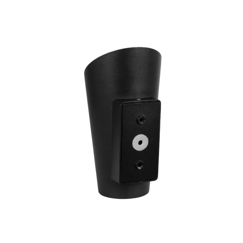 GLOBOSTAR® GANETTI  Μοντέρνο Φωτιστικό Τοίχου - Απλίκα LED 10W 1250lm 60° AC 220-240V Αδιάβροχο IP65 Θερμό Λευκό 2700K - Bridgelux COB Chip & TÜV SÜD Driver - Μαύρο Ματ - Μ9.5 x Π11 x Υ19cm