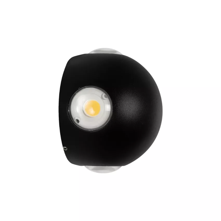 GLOBOSTAR® VEGA  Μοντέρνο Φωτιστικό Τοίχου - Απλίκα LED 12W 1500lm 30° AC 220-240V Αδιάβροχο IP65 Θερμό Λευκό 2700K - Bridgelux COB Chip & TÜV SÜD Driver - Μαύρο Ματ - Μ10 x Π7.5 x Υ10cm