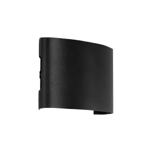 GLOBOSTAR® SIXOAD  Μοντέρνο Φωτιστικό Τοίχου - Απλίκα LED 8W 1000lm 30° AC 220-240V Αδιάβροχο IP65 Θερμό Λευκό 2700K - CREE XPE Chip & TÜV SÜD Driver - Μαύρο Ματ - Μ12 x Π4 x Υ8cm