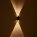 GLOBOSTAR® ARC  Μοντέρνο Φωτιστικό Τοίχου - Απλίκα LED 4W 500lm 30° AC 220-240V Αδιάβροχο IP65 Θερμό Λευκό 2700K - CREE XPE Chip & TÜV SÜD Driver - Μαύρο Ματ - Μ3.5 x Π4.8 x Υ11.5cm