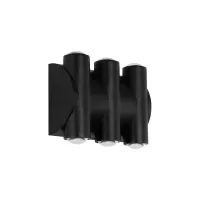 GLOBOSTAR® ARC  Μοντέρνο Φωτιστικό Τοίχου - Απλίκα LED 12W 1500lm 30° AC 220-240V Αδιάβροχο IP65 Θερμό Λευκό 2700K - CREE XPE Chip & TÜV SÜD Driver - Μαύρο Ματ - Μ14 x Π4.8 x Υ11.5cm