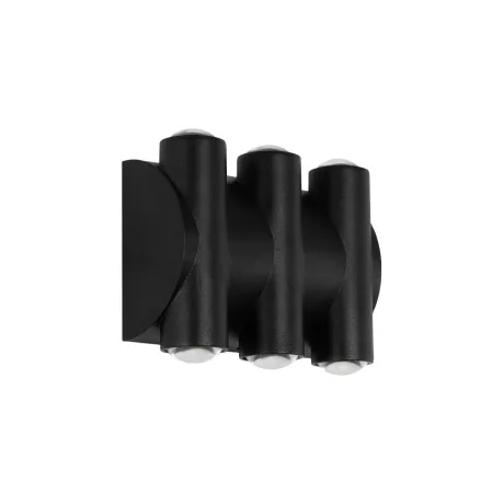 GLOBOSTAR® ARC  Μοντέρνο Φωτιστικό Τοίχου - Απλίκα LED 12W 1500lm 30° AC 220-240V Αδιάβροχο IP65 Θερμό Λευκό 2700K - CREE XPE Chip & TÜV SÜD Driver - Μαύρο Ματ - Μ14 x Π4.8 x Υ11.5cm