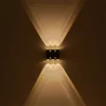 GLOBOSTAR® ARC  Μοντέρνο Φωτιστικό Τοίχου - Απλίκα LED 12W 1500lm 30° AC 220-240V Αδιάβροχο IP65 Θερμό Λευκό 2700K - CREE XPE Chip & TÜV SÜD Driver - Μαύρο Ματ - Μ14 x Π4.8 x Υ11.5cm