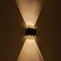 GLOBOSTAR® ARC  Μοντέρνο Φωτιστικό Τοίχου - Απλίκα LED 12W 1500lm 30° AC 220-240V Αδιάβροχο IP65 Θερμό Λευκό 2700K - CREE XPE Chip & TÜV SÜD Driver - Μαύρο Ματ - Μ14 x Π4.8 x Υ11.5cm