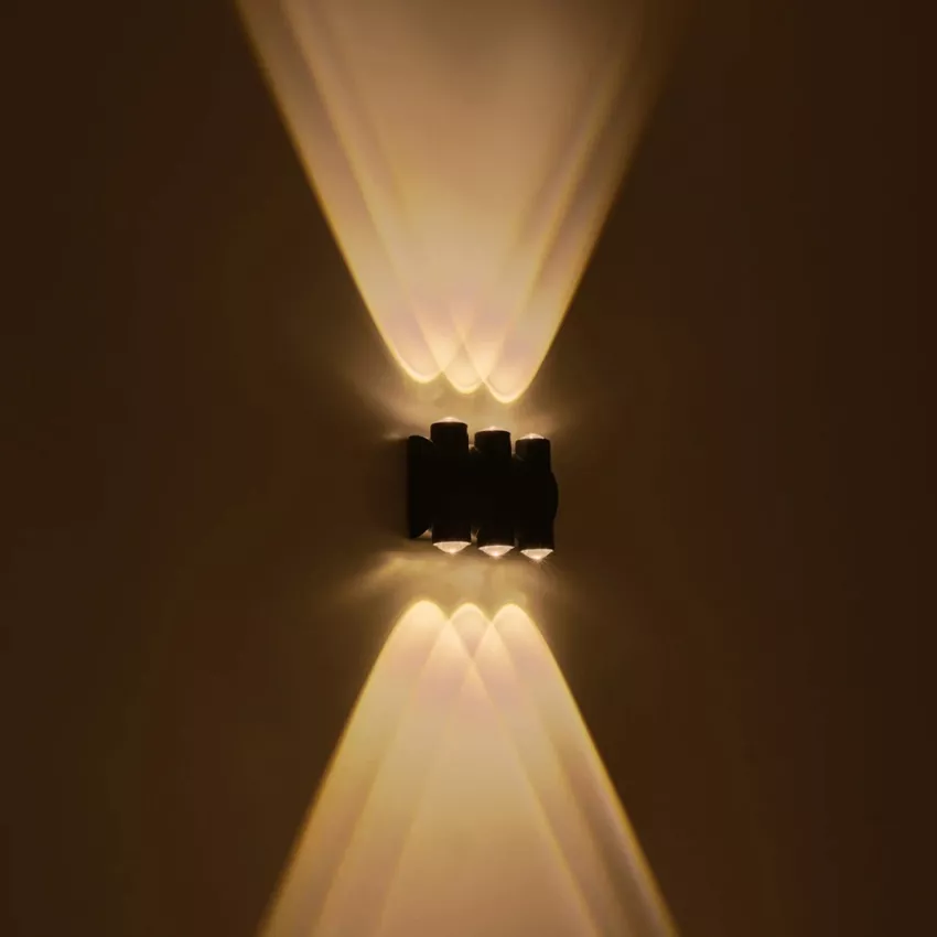 GLOBOSTAR® ARC  Μοντέρνο Φωτιστικό Τοίχου - Απλίκα LED 12W 1500lm 30° AC 220-240V Αδιάβροχο IP65 Θερμό Λευκό 2700K - CREE XPE Chip & TÜV SÜD Driver - Μαύρο Ματ - Μ14 x Π4.8 x Υ11.5cm