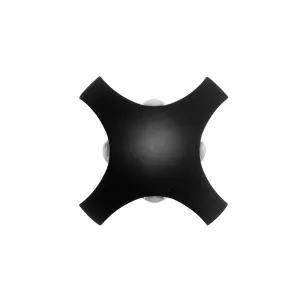 GLOBOSTAR® SPARK  Μοντέρνο Φωτιστικό Τοίχου - Απλίκα LED 8W 1000lm 30° AC 220-240V Αδιάβροχο IP65 Θερμό Λευκό 2700K - CREE XPE Chip & TÜV SÜD Driver - Μαύρο Ματ - Μ14.5 x Π5 x Υ14.5cm