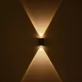 GLOBOSTAR® HIKARI  Μοντέρνο Φωτιστικό Τοίχου - Απλίκα LED 4W 500lm 30° AC 220-240V Αδιάβροχο IP65 Θερμό Λευκό 2700K - CREE XPE Chip & TÜV SÜD Driver - Μαύρο Ματ - Μ6 x Π4 x Υ10.5cm