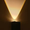 GLOBOSTAR® HIKARI  Μοντέρνο Φωτιστικό Τοίχου - Απλίκα LED 4W 500lm 30° AC 220-240V Αδιάβροχο IP65 Θερμό Λευκό 2700K - CREE XPE Chip & TÜV SÜD Driver - Μαύρο Ματ - Μ6 x Π4 x Υ10.5cm