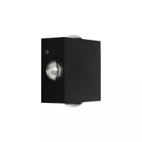 GLOBOSTAR® HIKARI  Μοντέρνο Φωτιστικό Τοίχου - Απλίκα LED 8W 1000lm 30° AC 220-240V Αδιάβροχο IP65 Θερμό Λευκό 2700K - CREE XPE Chip & TÜV SÜD Driver - Μαύρο Ματ - Μ9 x Π4 x Υ9cm