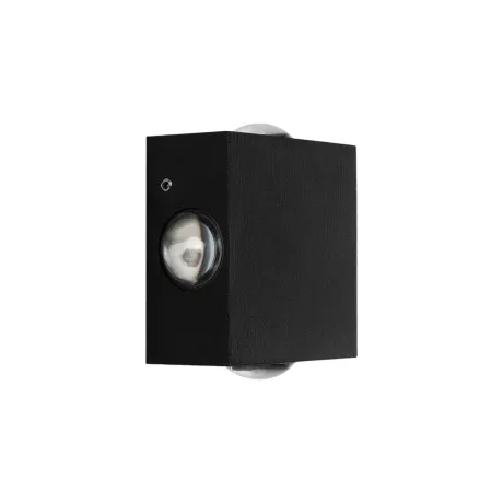 GLOBOSTAR® HIKARI  Μοντέρνο Φωτιστικό Τοίχου - Απλίκα LED 8W 1000lm 30° AC 220-240V Αδιάβροχο IP65 Θερμό Λευκό 2700K - CREE XPE Chip & TÜV SÜD Driver - Μαύρο Ματ - Μ9 x Π4 x Υ9cm