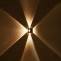 GLOBOSTAR® HIKARI  Μοντέρνο Φωτιστικό Τοίχου - Απλίκα LED 8W 1000lm 30° AC 220-240V Αδιάβροχο IP65 Θερμό Λευκό 2700K - CREE XPE Chip & TÜV SÜD Driver - Μαύρο Ματ - Μ9 x Π4 x Υ9cm