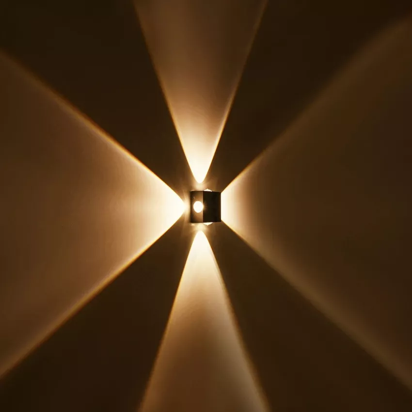 GLOBOSTAR® HIKARI  Μοντέρνο Φωτιστικό Τοίχου - Απλίκα LED 8W 1000lm 30° AC 220-240V Αδιάβροχο IP65 Θερμό Λευκό 2700K - CREE XPE Chip & TÜV SÜD Driver - Μαύρο Ματ - Μ9 x Π4 x Υ9cm
