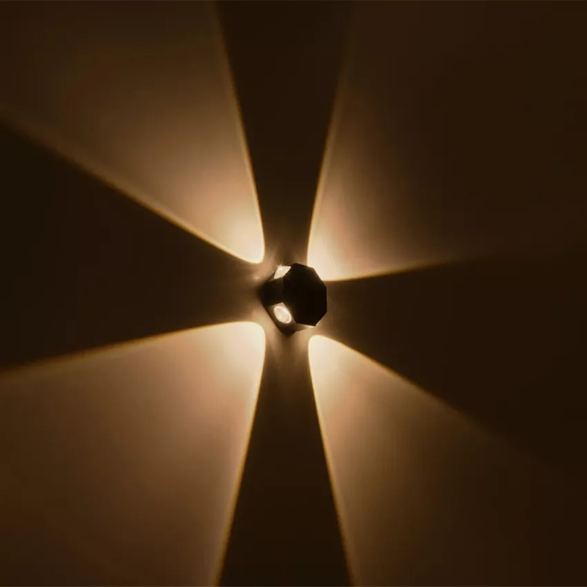 GLOBOSTAR® HIKARI  Μοντέρνο Φωτιστικό Τοίχου - Απλίκα LED 8W 1000lm 30° AC 220-240V Αδιάβροχο IP65 Θερμό Λευκό 2700K - CREE XPE Chip & TÜV SÜD Driver - Μαύρο Ματ - Μ10 x Π4 x Υ10cm
