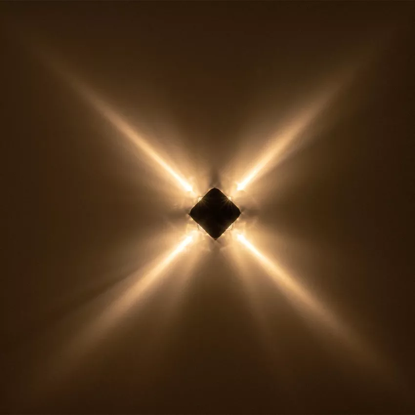 GLOBOSTAR® LUZ  Μοντέρνο Φωτιστικό Τοίχου - Απλίκα LED 8W 1000lm 10° AC 220-240V Αδιάβροχο IP65 Θερμό Λευκό 2700K - CREE XPE Chip & TÜV SÜD Driver - Μαύρο Ματ - Μ13.5 x Π4.5 x Υ13.5cm