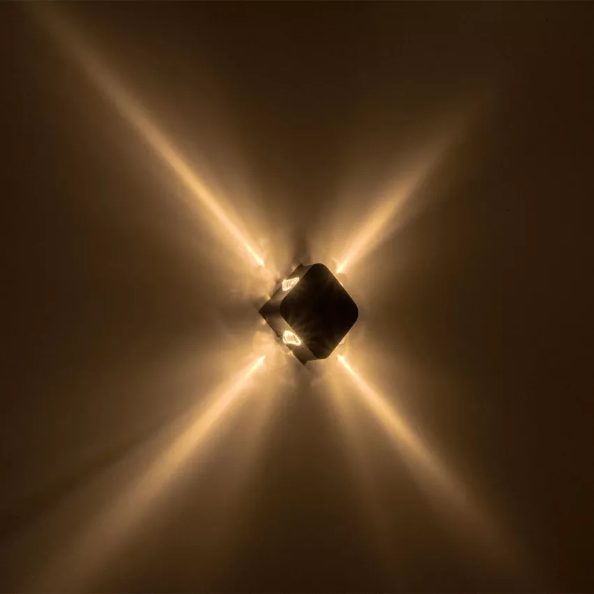 GLOBOSTAR® LUZ  Μοντέρνο Φωτιστικό Τοίχου - Απλίκα LED 8W 1000lm 10° AC 220-240V Αδιάβροχο IP65 Θερμό Λευκό 2700K - CREE XPE Chip & TÜV SÜD Driver - Μαύρο Ματ - Μ13.5 x Π4.5 x Υ13.5cm