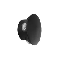 GLOBOSTAR® SOL  Μοντέρνο Φωτιστικό Τοίχου - Απλίκα LED 8W 1000lm 30° AC 220-240V Αδιάβροχο IP65 Θερμό Λευκό 2700K - CREE XPE Chip & TÜV SÜD Driver - Μαύρο Ματ - Μ10 x Π5 x Υ10cm